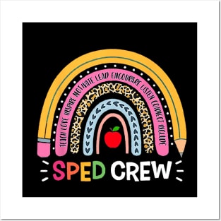Sped Crew Rainbow Special Education Teacher Back To School Posters and Art